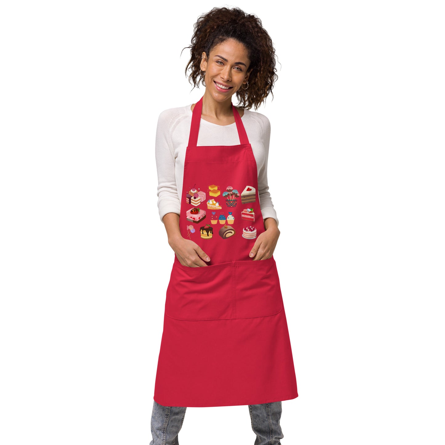 Organic cotton apron - cakes