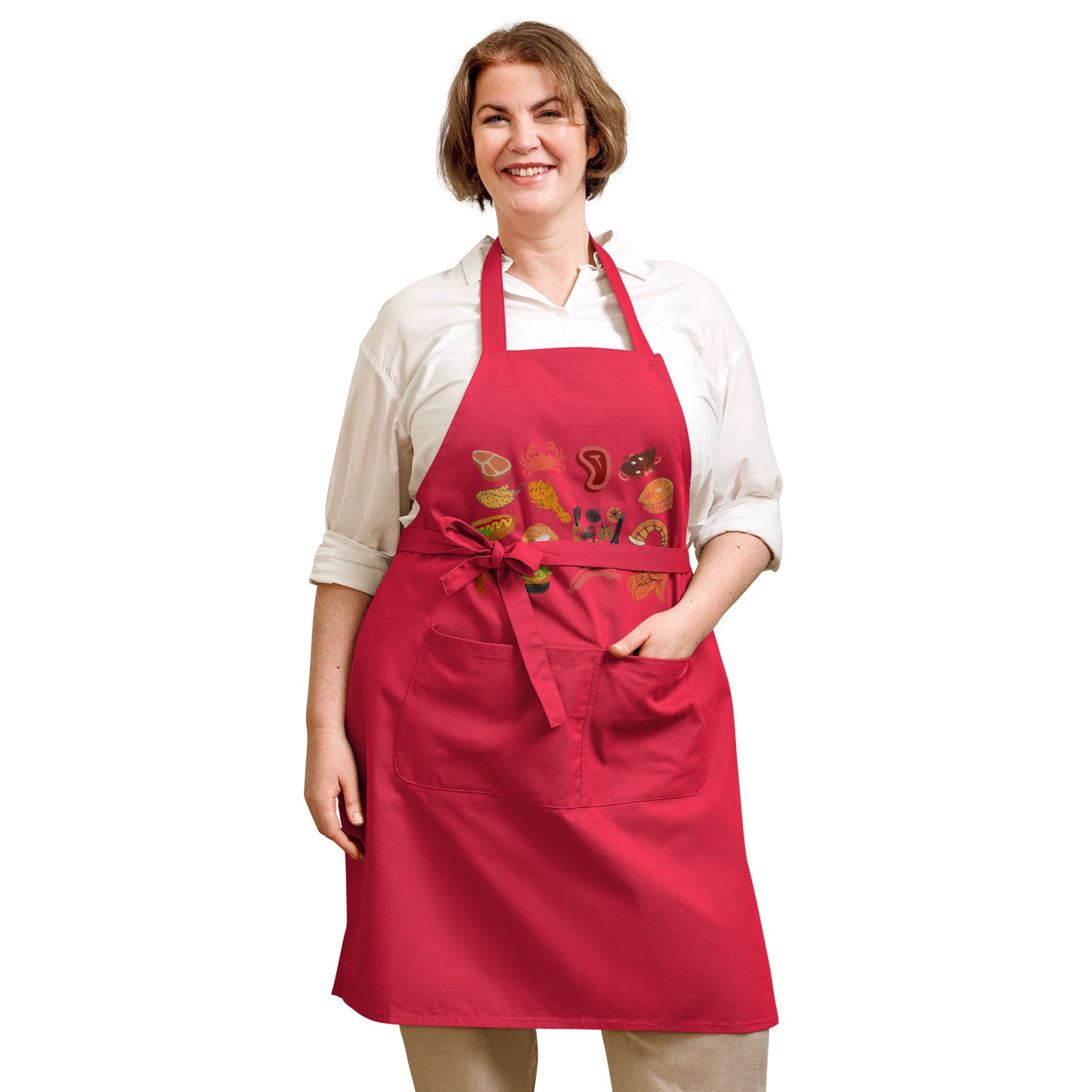 Organic cotton apron - food