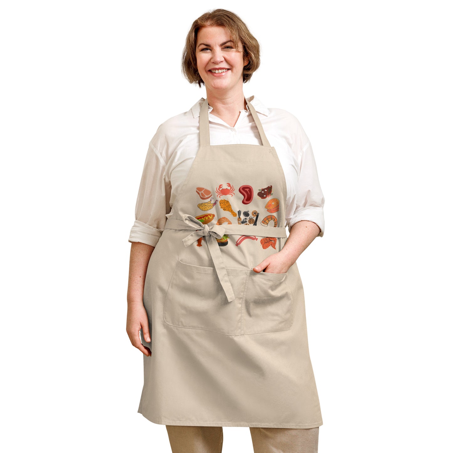 Organic cotton apron - food