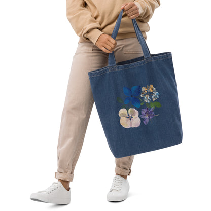 Organic denim tote bag with nice design