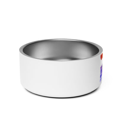 Pet bowl with cute graphic