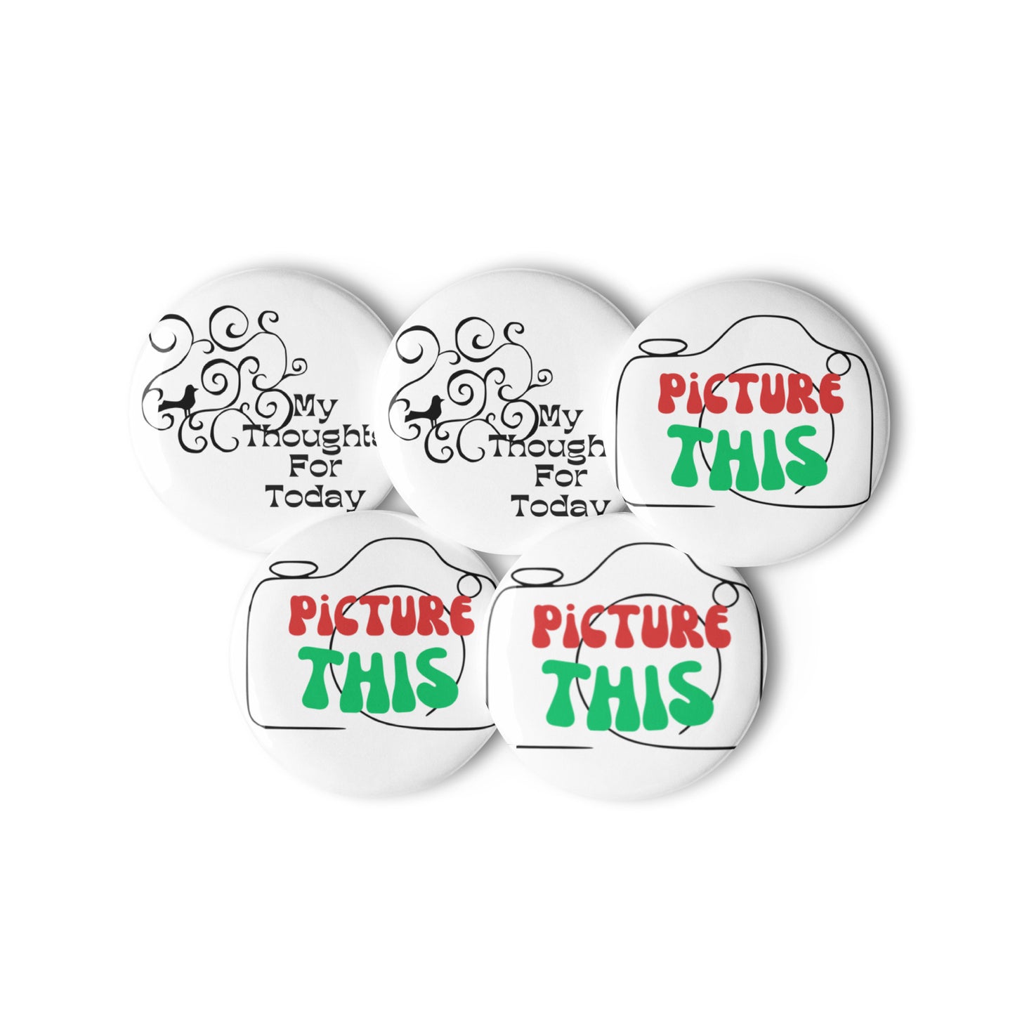 Set of pin buttons with nice graphics