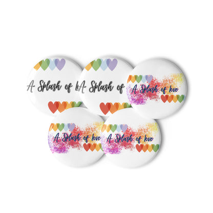 Set of pin buttons with cute graphics