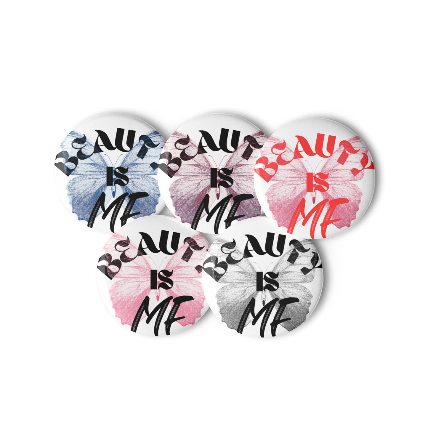 Set of pin buttons with fun graphics