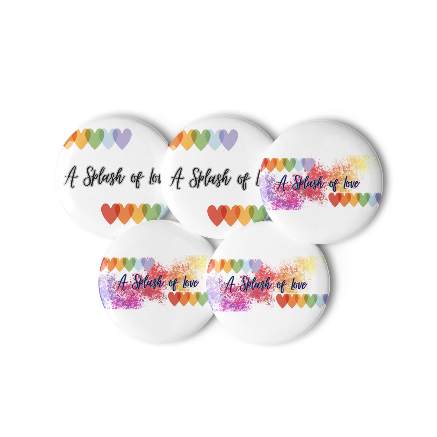 Set of pin buttons with cute graphics