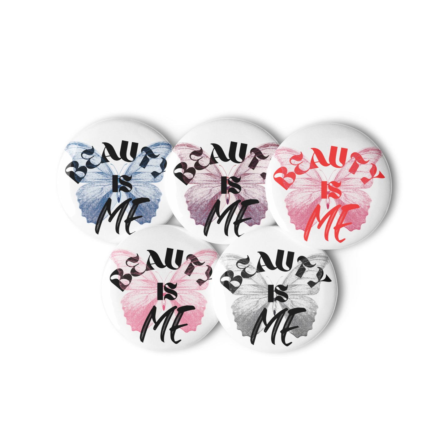 Set of pin buttons with fun graphics