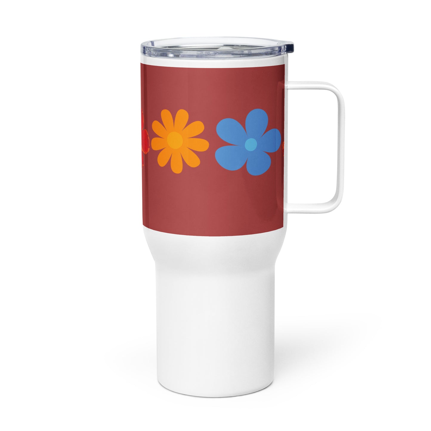 Travel mug with a handle